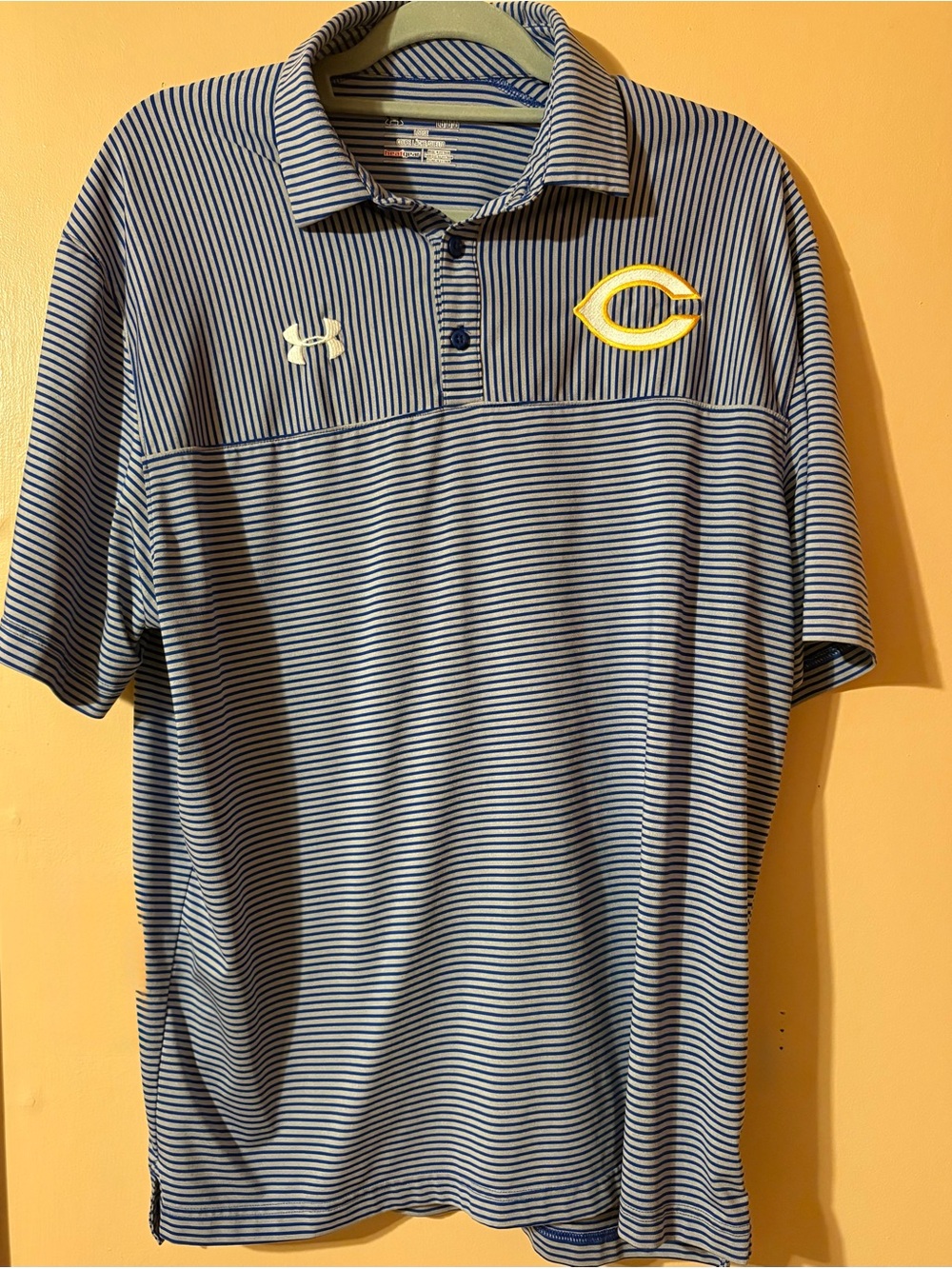 Under Armour Men’s Navy & White Striped Polo